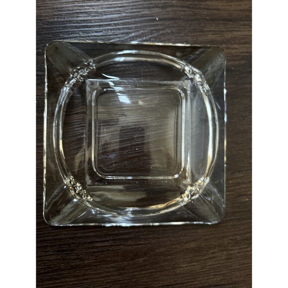 Vintage Glass MCM Mid-Century Nesting Square Etched Ashtray Set/3 Y2K 70s - Picture 7 of 7